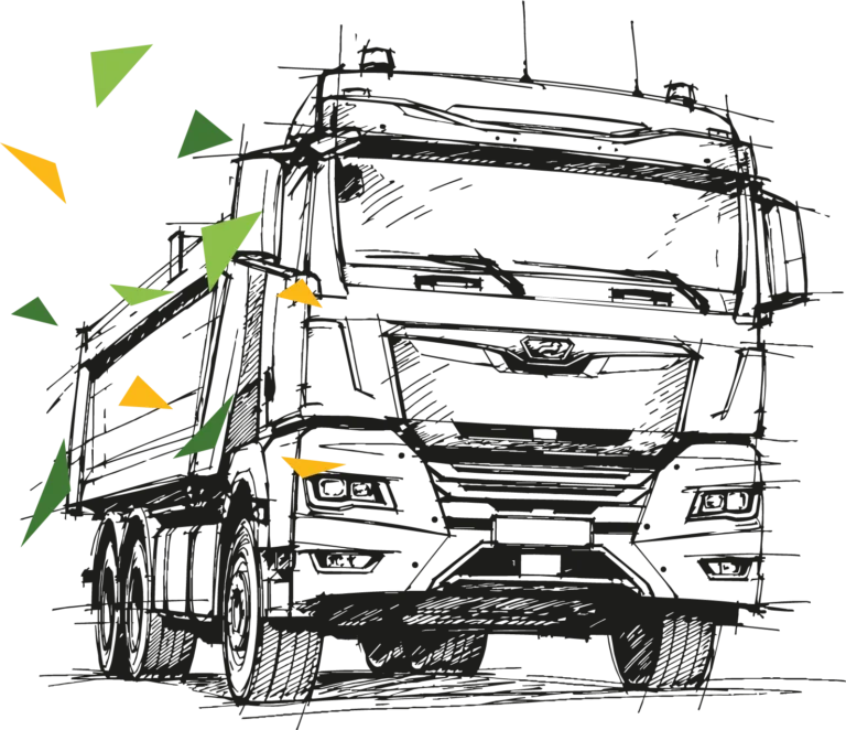 Illustraion Winter Lkw Schwarz Mit Gelb Web